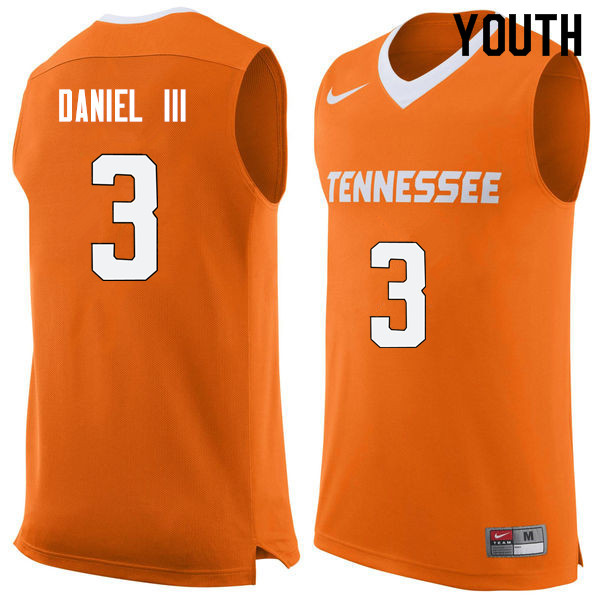 Youth #3 James Daniel III Tennessee Volunteers College Basketball Jerseys Sale-Orange